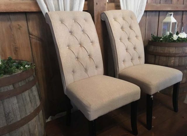 Tufted High-Back Sweetheart Chairs