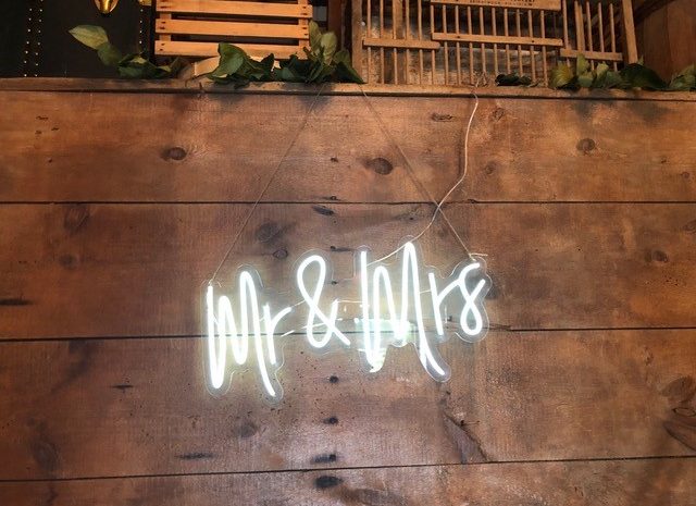 Mr. and Mrs neon sign